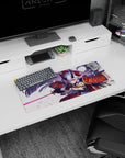 Shuten-douji Fate/Grand Order mouse pad 28x12 inches, silver hair flowing amid drifting sakura.
