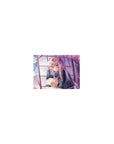 Classic anime girl mouse pad 14x10 inches with sakura petals, pastel sky, ribbons, and window frame.