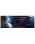 Sci-fi starship nebula desk mouse pad, extended 32x12 inches, sleek cockpit-inspired design.