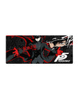 Joker-themed anime mouse pad, 28x12 inches, featuring bold red and black design with geometric stars for stylish rebels.