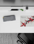 Small-sized 14x10 desk mat with blossom design adds traditional, artistic energy to any desk or workspace