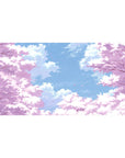 Cherry Blossom desk mat 40x20 featuring soft pink petals and vibrant blue sky for serene spring-inspired style