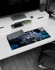 28x12 inches Gundam 00 mouse pad showing GN-0000 00 Gundam slicing through space with comet-like thrusters.