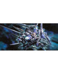 Space-themed anime desk pad 36x16 inches with 00 Gundam in hero pose, glowing thrusters and blades.