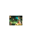 Classic anime girl mouse pad 14x10 inches with torii gate, lanterns, and forest sparkles.