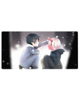 Soft snowfall 32x16 mouse pad with a stolen glance and nostalgic warmth for an emotional anime touch