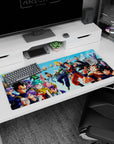 Artistic 36x16 inches desk pad with Goku, Vegeta, Gohan, and other Dragon Ball Z and Super heroes, bringing their epic battles to your desk.