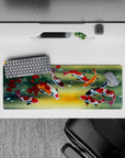 32x12 inches mouse pad with koi fish and cherry tree design, capturing the beauty of vibrant koi and crimson cherries for peaceful balance.
