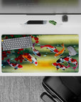 32x16 inches mouse pad with koi fish and cherry tree design, showcasing vibrant koi and crimson cherries for natural beauty and balance.