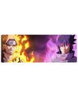 32x12 inches anime desk mouse pad with Naruto vs Sasuke split-energy artwork and crisp details.