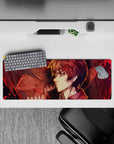 32x12 inches mouse pad featuring Eren Yeager's Attack Titan form, fiery grunge design for an epic AoT-inspired vibe.