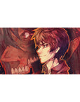 Mouse pad featuring Eren Yeager, 40x20 inches, in Attack Titan form with fiery, grunge design for intense AoT vibe.