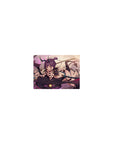 Classic anime girl mouse pad 14x10 inches with horned rider on shadow dragon, katana, neon accents.
