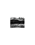 Classic anime mouse pad 14x10 inches with a colossal sci-fi battleship hovering over a crowded city skyline.