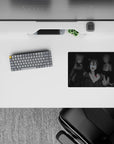 Dark smoky anime girl mouse pad 14x10 inches with moody gothic-cute feel and bright eye highlights.