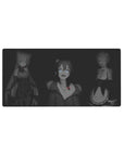 32x16 inches anime girl mouse pad with Re:Zero Emilia, Rem, and Ram on a sleek desk mat.