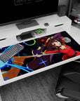 Anime desk pad featuring Megumin from KonoSuba, casting Explosion with vibrant colors, size 40x20 inches.