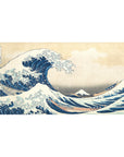 Great Wave Desk Mat 40x20 featuring Hokusai's iconic wave and Mount Fuji for timeless Japanese art style