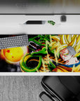 Sleek 36x16 inch desk pad featuring Shenron's legendary summoning and Goku's energy for anime lovers