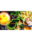 40x20 inch desk pad featuring Shenron and Super Saiyan Goku with seven-star dragon ball for Dragon Ball Z fans