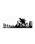 28x12 inches anime mouse pad with kaiju silhouette cracking a black-and-white city skyline poster design.