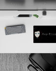 Moody black and worn purple anime desk pad 14x10 inches with pale tones and cool blue eye shadow pop.
