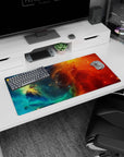 Starry space cloud scene mouse pad, 32x16 inches, featuring glittering specks across a nebula.