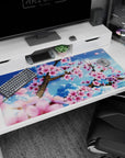 Spring design on 40x20 desk mat perfect for adding elegance and calm to your setup or decor