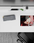 14x10 inches mouse pad featuring Zero Two design, with glowing intensity and a sharp gaze for a bold, unyielding vibe.