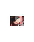 Classic 14x10 inches mouse pad with Zero Two design, featuring her sharp gaze and glowing intensity for a powerful anime aesthetic.