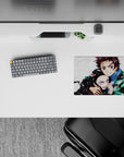 Tanjiro and Nezuko on 14x10 inch Demon Slayer anime mouse pad, showcasing sibling power and protection with vibrant details.