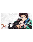 Tanjiro and Nezuko 32x16 inch anime mouse pad from Demon Slayer, showcasing their fierce bond and emotional intensity.