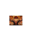 Classic anime mouse pad 14x10 inches with raging fighter back view, flexed arms, arena crowd silhouettes.