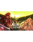Rising of the Shield Hero anime desk pad 40x20 inches with Raphtalia, Naofumi and Filo under spell circle.