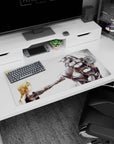 32x16 inches Fullmetal Alchemist mouse pad showing Edward and Alphonse Elric knuckle tap in a misty scene.