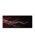 Mouse pad featuring elegant branch design, 28x12 inches, with silver-gray branches and red blossoms for a minimalist and sophisticated vibe.