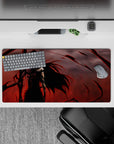 Destructive power 32x16 mouse pad with Ichigo’s final transformation, black tendrils, and red energy for an epic, high-energy workspace vibe