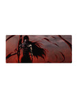 Ichigo's final transformation 28x12 mouse pad with black tendrils, red energy, and a destructive gaze for a fierce Bleach-inspired desk design