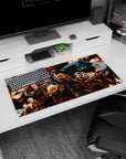 32x16 inches anime mouse pad showing soldiers rushing forward as an icy blue armored giant towers behind.