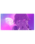 32x16 inches anime girl mouse pad with moonlit purple sky artwork and comfy wrist rest.