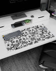 32x16 inches mouse pad packed with chibi anime girls, big eyes and expressive faces in a busy scene.