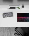 Small-sized 14x10 desk mat with minimalistic design adds futuristic, artistic energy to any desk or workspace