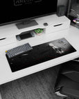 32x12 inches NieR:Automata 2B mouse pad holding a bunny, white bob and long ribboned hair.