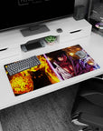 32x16 inches Naruto Uzumaki vs Sasuke Uchiha mouse pad, chakra orb facing purple lightning clash.