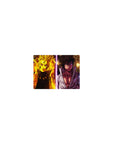 Classic anime mouse pad 14x10 inches with split Naruto vs Sasuke battle design, sparks and energy clash.