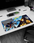 32x16 inches Gundam Wing mouse pad showing Wing Gundam vs Epyon in orbit, boosters flaring.