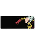 32x12 inches anime mouse pad featuring a caped hero on a black backdrop with bold linework and shadows.