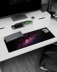 Night sky scene 32x12 inches mouse pad featuring speckled stars and a ribbon-like nebula.