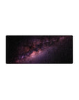 Galaxy nebula space mouse pad 28x12 inches with stardust sparkle texture and starry black background.