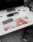 32x12 inches anime girl mouse pad showing a sweet wolf-eared girl staring forward against rosy clouds.